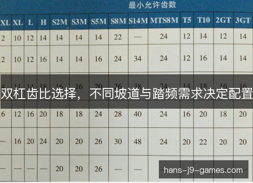 双杠齿比选择，不同坡道与踏频需求决定配置
